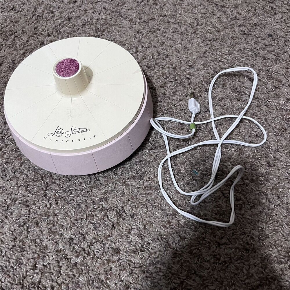 Vintage Lady Sunbeam Manicurist Set Tested Working Electric Nail Tools & Dryer